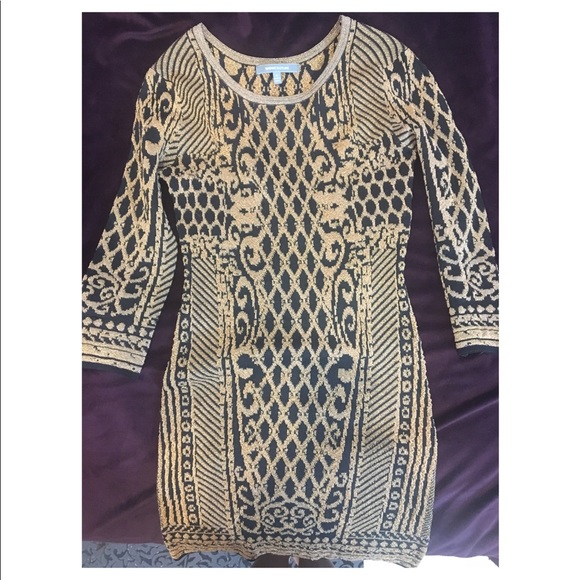 BLACK AND GOLD DRESS - Picture 1 of 4